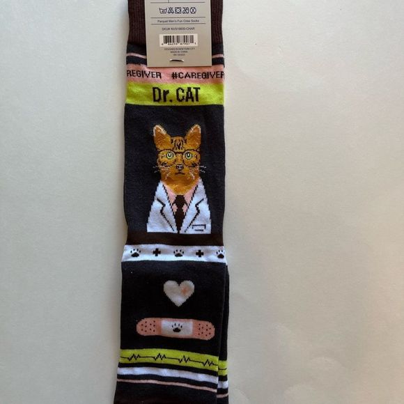 Men's Crew Socks -Health Worker Series- Dr. Cat- NWT - Picture 2 of 5